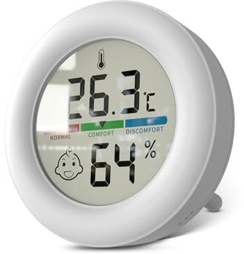 Houdian Digital Hygrometer Thermometer für Raum, LCD Thermometer Raumtemperatur, Indoor Hygrometer Thermometer mit Temperatur Feuchte Monitor für Gewächshaus, Garten, Cella