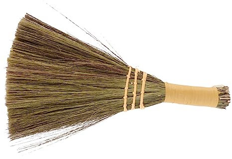 BEBEMOKO 1pc Miscanthus Small Broom Tiny Cleaning Broom Cleaning Tools Natural Palm Mini Broom Floor Broom Floor Scrubber Swizzle Sticks for Coffee Portable Dollhouse Desktop Grass Khaki