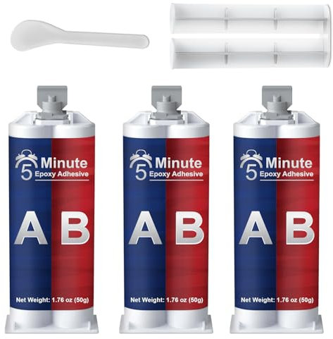 WAN2TLK 3Pcs 5 Minute Epoxy Adhesive, 2 Part Epoxy Glue (Re-usable Mixing Tools Included), 5 Minute Set, Incredibly Strong Bonding, Quick Cure, Bonding and Repairing Epoxy Resin for All Materials