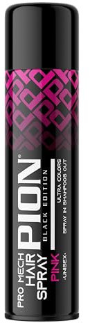 Pion Black Edition Pro Mech Pink Temporary Hair Color Spray 150 ml - Ultra Colors, Spray Colorant Semi-Permanent Rose, Shampoing Vaporisateur, Unisexe, Pour Usage Domestique et Quotidien