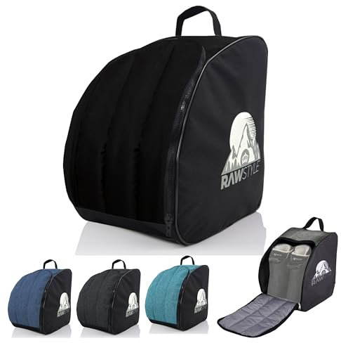 Rawstyle Skischuhtasche Skistiefeltasche Rucksack Helm Hart-Soft-Boots Inliner Bootbag Tasche Skischuhe Modell 3 (Uni schwarz)