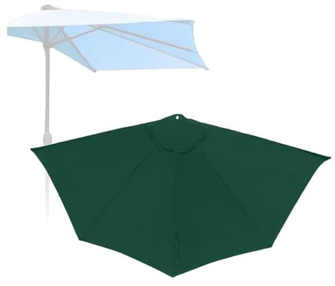 BLGVGKLPNT Nonotse Demi-parasol de terrasse de 2.7m,Parasol Demi Rond,Demi Parasol Balcon,Petit Parasol Balcon,Parasol de jardin Parapluie de terrasse pour parasol de terrasse (Vert,2.7m-5 ribs)