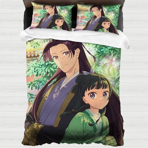 Maomao Bettwäsche 135x200 Schlafzimmerdeko Bettbezug Bettdecken Bezug & 2 Kissenbezug The Apothecary Diaries Bettwäsche-Sets Mädchen Geschenke (Maomao)