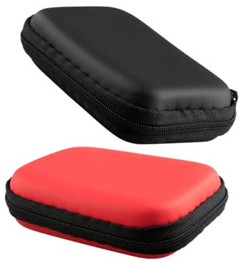 Bojueshaw 2pcs Card Game Storage Case,Waterproof & Portable Holder Box for UNO,Tarot,Poker & Trading Cards(Black& Red)