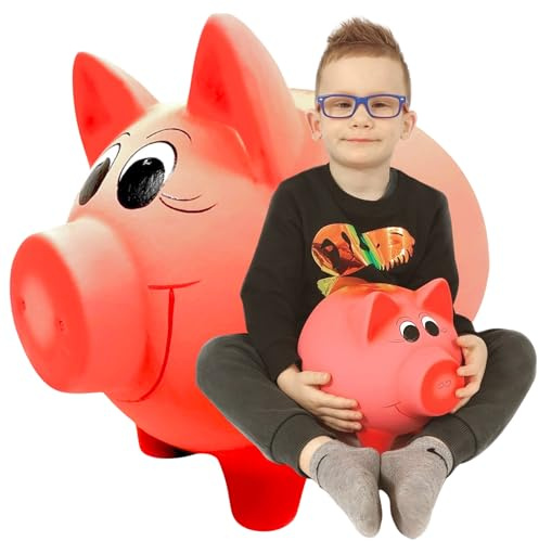 XXL Keramik Sparschwein handbemalt – große Spardose ohne Öffnung zum Zerbrechen – originelle Geldgeschenk Idee für Erwachsene & Kinder, Hochzeit, Geburtstag, Kommunion, Konfirmation, Sparbüchse Deko