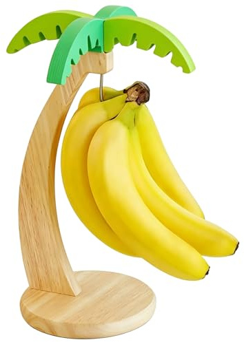 Wood Banana Hanger with Hook, Banana Tree Holder Stand with Screwdriver