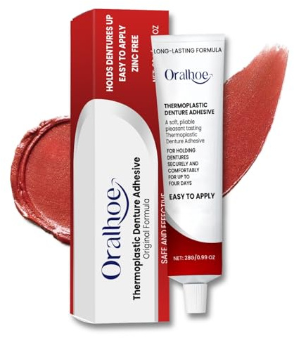 Haftcreme Extra Stark,Thermoplastischer Zahnprothesenkleber für Zahnprothesen mit Natürlicher Formel – Superstarke Haftung, Einfach zu Bedienen für Zahnersatz wie Vollprothesen und Teilprothesen
