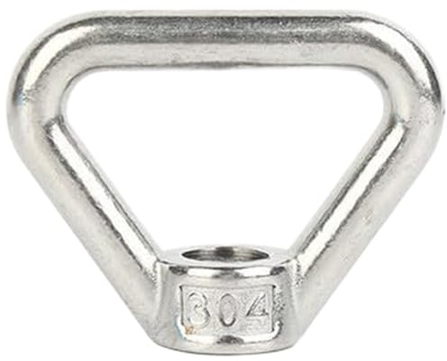 Violiica Tuerca de anillo de acero inoxidable 304, tuerca trapezoidal de anillo de elevación triangular, M8 M10 M12 M14, paquete de 4