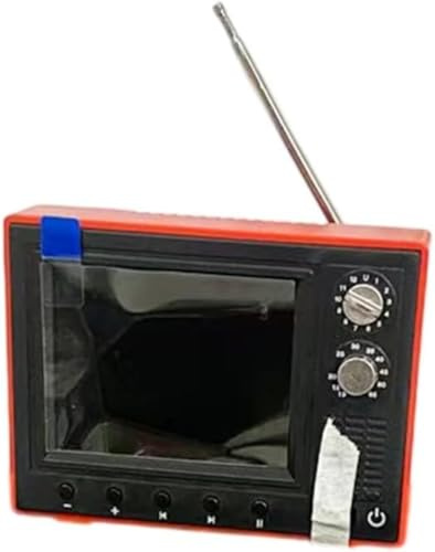 Generisch Lettore TV retrò con cartoni animati, ricaricabile, mini lettore TV retrò con 8 GB di memoria e design USB ricaricabile per casa delle bambole e collezione, 8,5 x 5 x 6,3 cm (rosso)