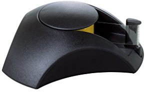 HAN Klebebandabroller, Klebebandspender mit einer Rolle Klebefilm, Büro Zubehör mit präzisem Metall-Schneidmesser, DELTA 1756-13, schwarz