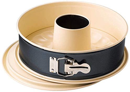 Original Kaiser Inspiration Springform 26 cm rund, 2 Böden, Flach- und Rohrboden, runde Backform antihaftbeschichtet, Kuchenform auslaufsicher