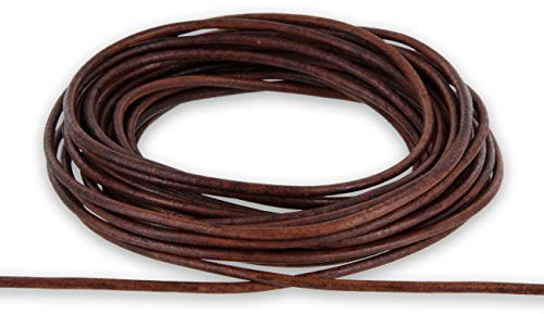 AURORIS - 5m Lederband rund - Ø 1mm - antik-braun