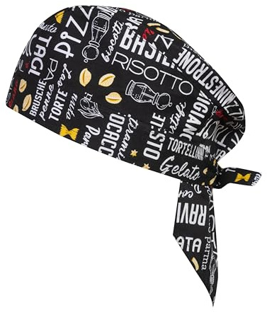 PALLTEX Gordon Unisex Kochmütze Herren Kochmütze Damen Einheitsgröße Kochmütze Schwarz/Weiss