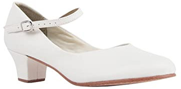 Só Dança Charakterschuhe mit gratis Ansteck Button - weiss - weiss - GB 7.5, EU 41