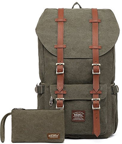KAUKKO Rucksack Damen Herren Studenten 17 Zoll Backpack für 15 Notebook Lässiger Daypacks Schüler Bag für Wandern 46 cm, 22.4 L