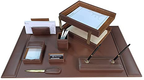 Dacasso Schreibtisch-Set, rustikal braun, 10-TLG.