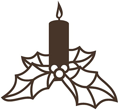 Samunshi® Wandtattoo Weihnachtskerze Wandaufkleber Kerze 30 x 28cm braun