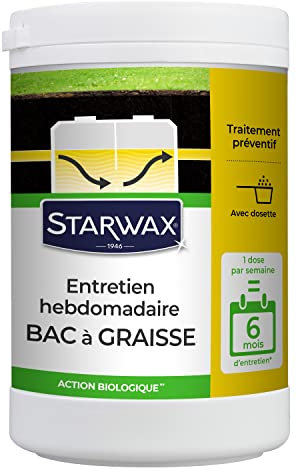 STARWAX Entretien Hebdomadaire pour Bacs à Graisses - 750 GR - Agit Biologiquement - Prévient Les Colmatages - Evite Les Remontées d’Odeurs - 6 Mois