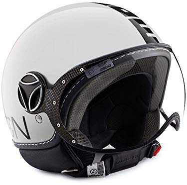 MOMO Design CASCO DEMI JET FIGHTER CLASSIC BIANCO LUCIDO/NERO TG.M/L