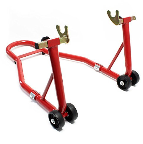 Wiltec Motorradständer hinten für 200-340 mm Reifen, 370 x 325 mm, als Montagehilfe aus Stahl für Hinterrad, Motorradheber bis 450 kg