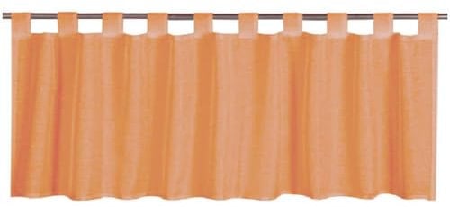Bestgoodies Schlaufen-Bistrogardine der Serie Skylight, transparente Uni Scheibengardine Voile in vielen erhältlich (160x60 cm, Hellorange - möhre)