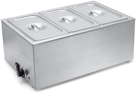 SYBO ZCK165A-3 Bain Marie Buffet Food Warmer Steam Table for Catering and Restaurants 3 Section Brushed Finish