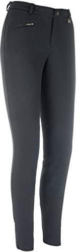 RL24 - Winter-Reithose für Kinder Essen | Kniebesatz aus Synthetikleder | atmungsaktive Thermoreithose mit hoher Wärmehaltung | Kinder Reitleggings in Schwarz | Reitbekleidung in Größe 170