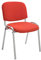 CLP Konferenzstuhl Ken Chrom mit hochwertiger Polsterung und Stoffbezug I Stapelstuhl mit robustem Metallgestell in Chromoptik, Farbe:rot