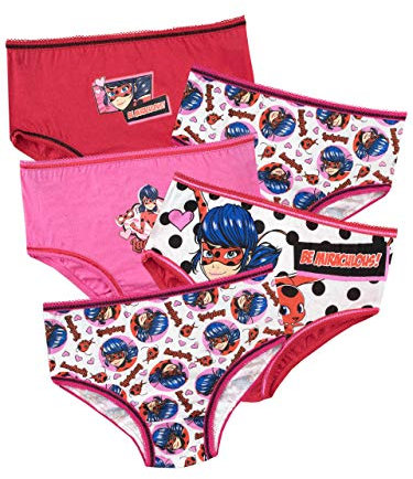 Miraculous Mädchen Ladybug Schlüpfer Packung mit 5 Mehrfarbig 122 cm