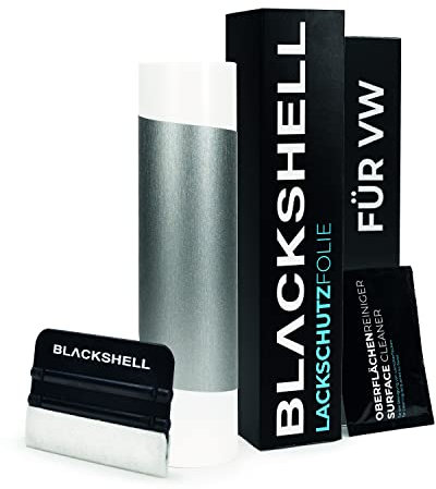 Blackshell® Ladekantenschutz Folie passend für VW Touran | Typ 5T | Bj. ab 2015 Aluminium gebürstet Silber - passgenauer Stoßstangenschutz inkl. Set für Folierung