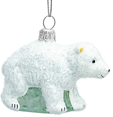 SIKORA BS708 Eisbär Baby Christbaumschmuck Glas Figur Weihnachtsbaum Anhänger - Premium Line