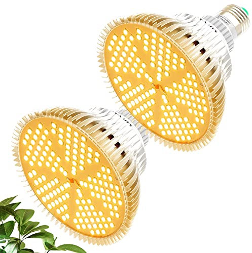MILYN 100W 2er-Pack LED Pflanzenlampe | E27 Sunlike Vollspektrum Grow Light für schnelles, gesundes Pflanzenwachstum | Ideal für Garten, Gewächshaus, Zimmerpflanzen, Sämlinge, Gemüse & Blumen