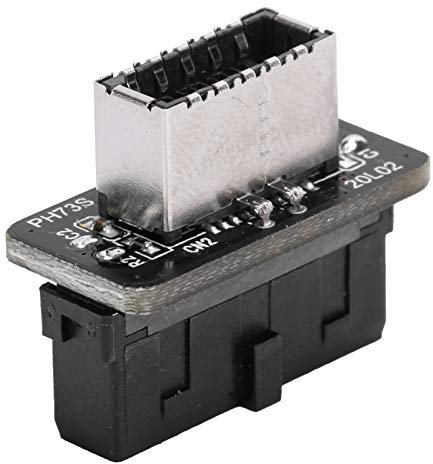 ASHATA USB Frontplattenadapter, Vertikaler 3.1 Frontplattensockel 3.0 19 Pin/20Pin auf Typ-E Header Adapter, 3.1Gen 2 bis zu 10Gbps, für Motherboard