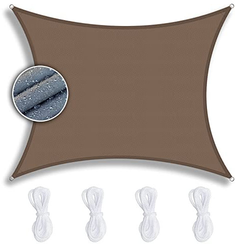 DYKL Vela Rettangolare 4X8M， per Giardino Hdpe Traspirante Giardino Terrazza Piscina Vela Ombreggiante Triangolare Impermeabile -Marrone