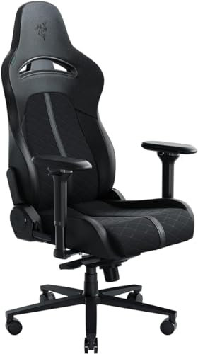 Razer Enki - Gaming-Stuhl für Sitzkomfort den ganzen Tag (Integrierter Lordosenbogen, Reaktive Sitzneigung, Breitere Sitzfläche, Optimierte Polsterdichte) Schwarz | Standard
