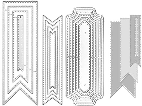 Hocadrv 3 Sätze Lesezeichen Metall Stanzformen, Stanzformen Schablonen, Rahmen Schneiden Stanzformen, DIY Handwerk Kohlenstoffstahl Prägevorlag für DIY Scrapbooking Album, Karten Kunst Basteln