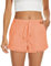 HVEPUO Damen Koralle Shorts Sommer Casual Lose mit Taschen Damen Drawstring Kurze Hose Orange L