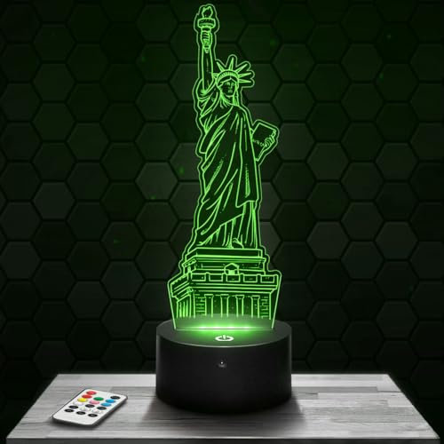 Lampephoto.fr Nachttischlampe - Touch-Nachtlicht Freiheitsstatue 3D-LED-Lampe Illusion, Geschenkidee Weihnachten Geburtstag Junge und Mädchen Nachttischlampe Kinder- oder Erwachsenenzimmer TOP