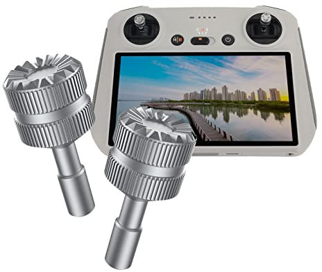 Kimyoaee Air 3/Mini 3 Pro Thumbsticks für DJI RC/RC 2 Fernbedienungsgriffabdeckung, Metall-Aluminium-Steuersticks, Joystick-Ersatz, Daumen-Rocker-Drohnenzubehör (Titan)