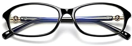 Kodilin Occhiali da Lettura per Uomo e Donna, Occhiali Anti Luce Blu,Nero Moda Vintage Ovali Presbiopia, con Cerniera a Molla, +3.0 Nero