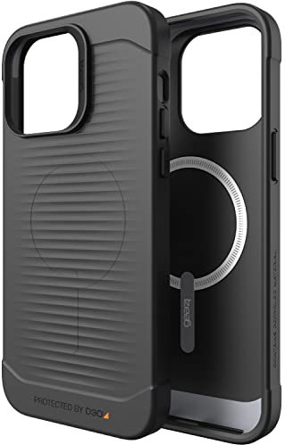 Gear 4 ZAGG Havana Snap D30 Protective Case Compatible with iPhone 14 Pro Max, Slim, Shockproof, Wireless Charging, (Black)