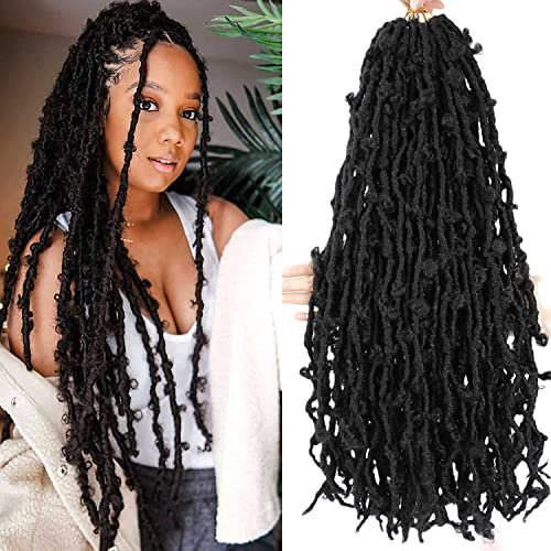 Duoduo Beauty Butterfly Locs Crochet Hair 18 Inch Pre Looped Distressed Butterfly Locs Crochet Braids Soft Messy Butterfly Locs Crochet Hair Faux Locs Crochet Hair Extensions