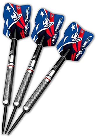 Officially Licensed NFL New England Patriots Professional American Football Brass Steel Tip Darts (D1312)