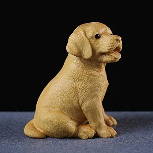 FEYONA Figur Schreibtischeinrichtung Gartengeschenke Sammelfiguren Skulptur Dekoration Handwerk Kleiner Hund Statue Buchsbaum Tierkreis (Farbe: klein)