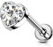 OUFER Titan Helix Piercings 16G Ohrpiercing Ohrring Knorpel Flat Back Conch Piercing Ring Tragus Lippenpiercing Labret Internally Thread Herz CZ Bar Upper Top Lower Ear Studs Schmuck Gift 8mm