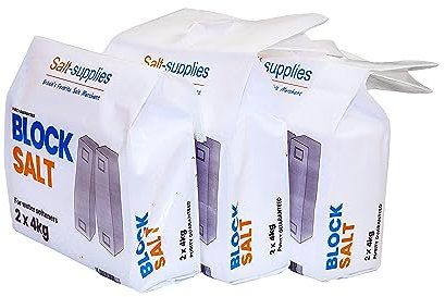Salt Supplies Block Salt | Compatible With All Water Softeners using 4kg blocks | Original Food Grade Quality | 3 Bags - 6 Blocks in total)