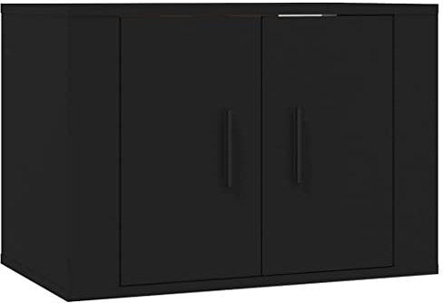 vidaXL TV Wandschrank Hängeschrank Fernsehschrank Lowboard Fernsehtisch TV Möbel Schrank HiFi-Schrank Hängend Wohnzimmer Schwarz 57x34,5x40cm