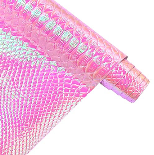 30 x 135 cm, holografisches Krokodilleder, schillerndes rosa Krokodilleder, geprägter Stoff für DIY-Nähprojekte