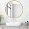 MEESALISA Lisa Miroir de salle de bain rond sans éclairage ф50 cm Miroir mural avec cadre en métal doré mat Miroir décoratif rond Bord doré 50 x 50 cm