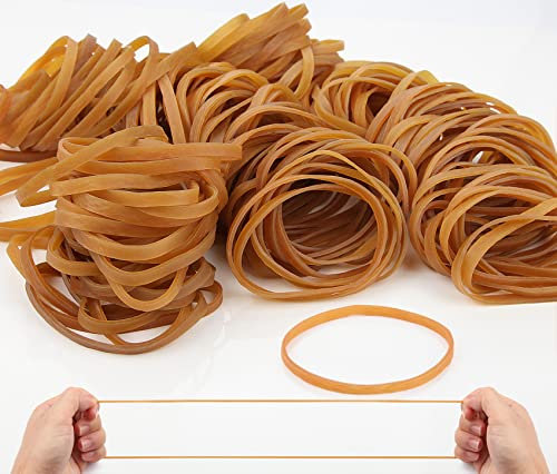 Elastic Bands 280Pcs Rubber Bands 100mm*5mm Heavy Duty Rubber Bands 450g Natural Strong Elastic Bands for Stationary Stretchable Bands for Home School Office Workshop Accessories(Dark Yellow)